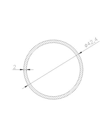 Tube inox 42,4 x 2 mm