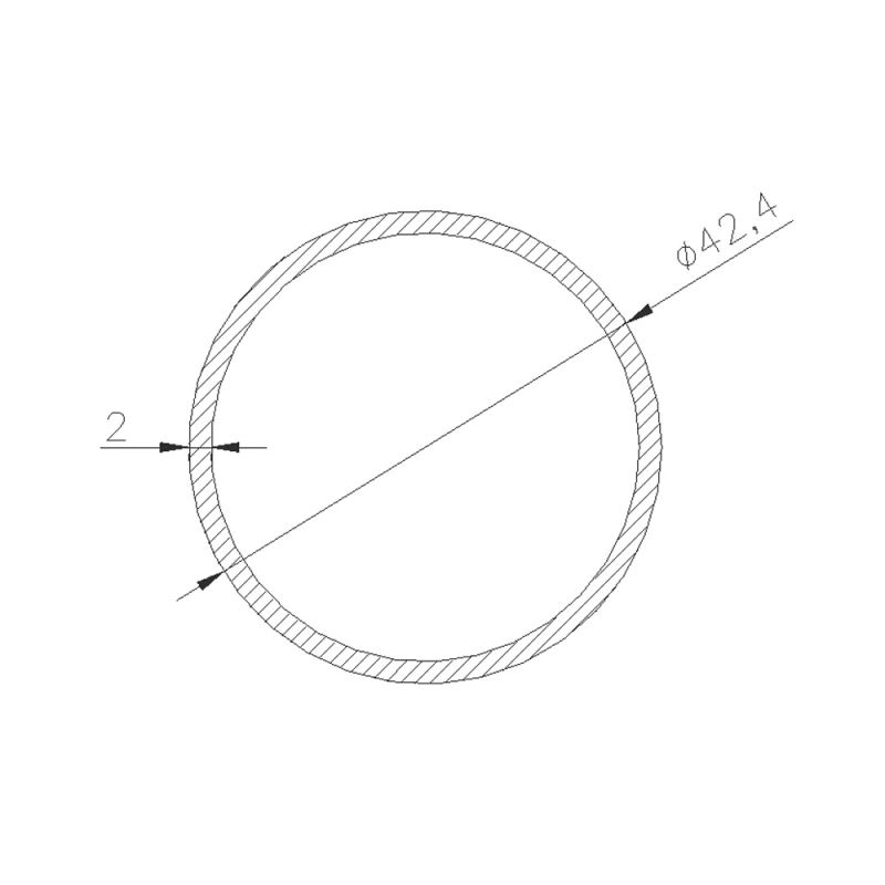 Tube inox 42,4 x 2 mm