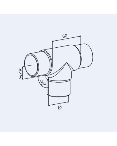 Raccord inox en Té - Plan