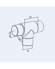 Raccord inox en Té - Plan