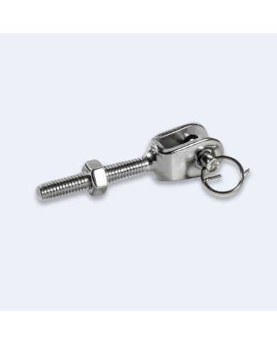 Chape inox filetée M6 droite