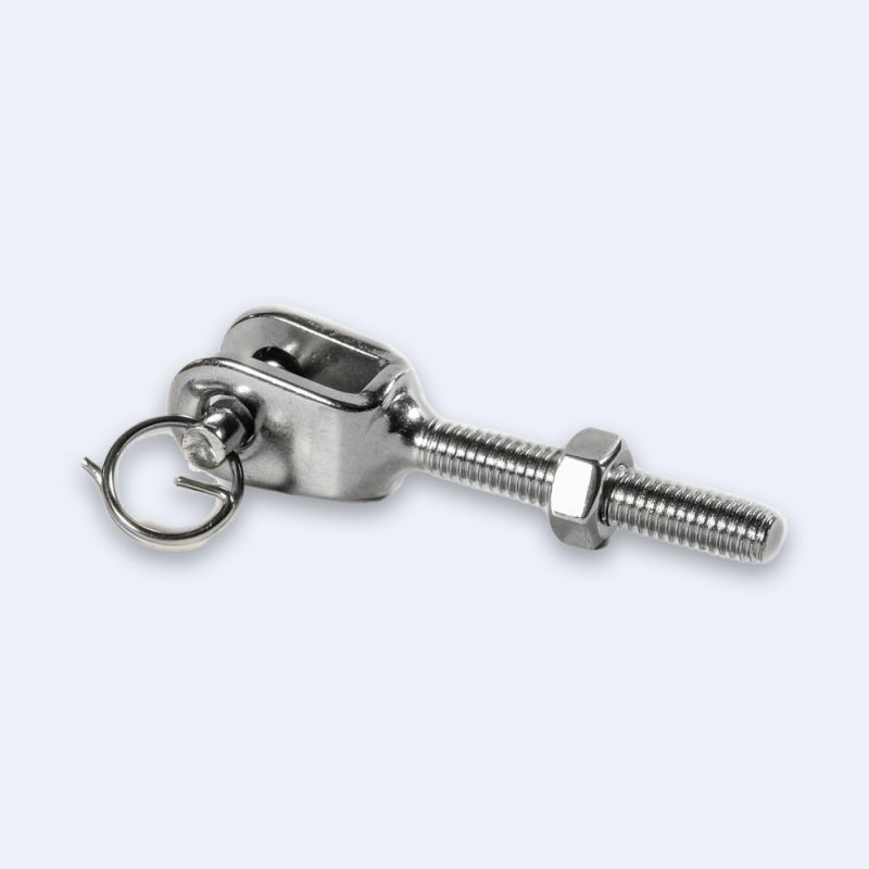 Chape inox filetée M6 gauche