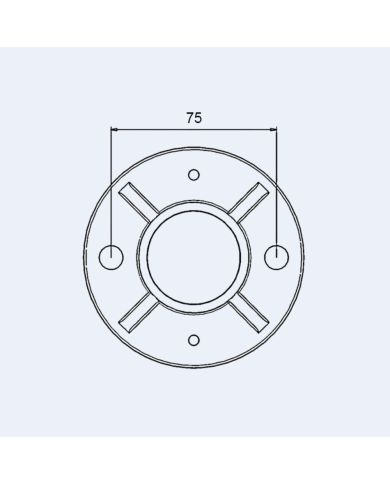Platine sol 100mm 2 trous