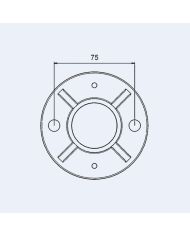 Platine sol 100mm 2 trous