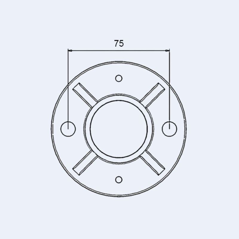 Platine sol 100mm 2 trous