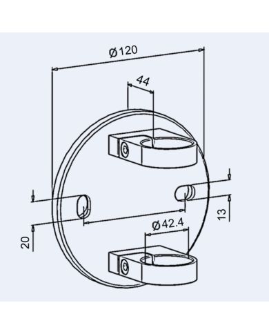 Platine latérale 120mm à brides