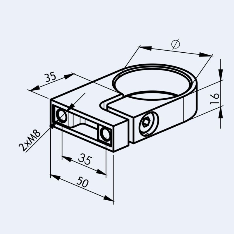 Bride de fixation inox