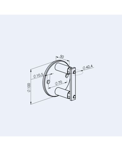 Platine latérale Inox 100mm