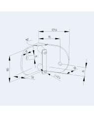 Platine latérale Inox 100mm - Angle intérieur