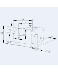 Platine latérale Inox 100mm - Angle extérieur