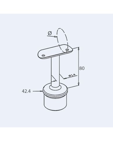 Support main courante fixe