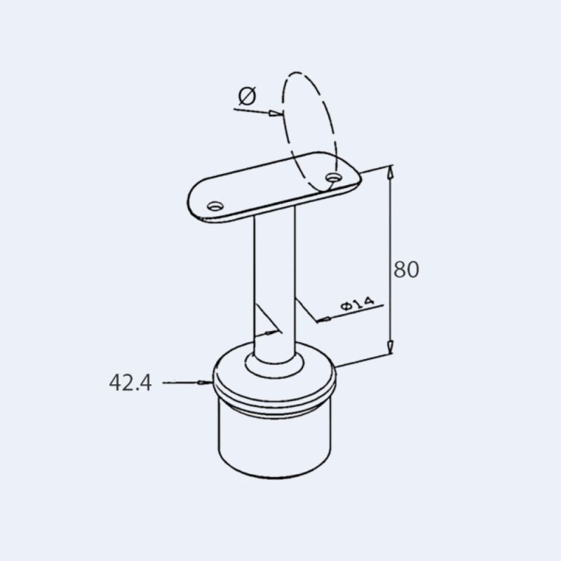 Support main courante fixe