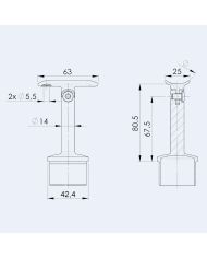 Support main courante orientable