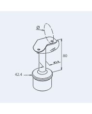 Support main courante à 135°
