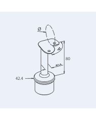 Support main courante à 90°