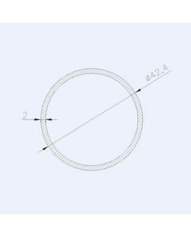 Tube inox 42 x 2 mm