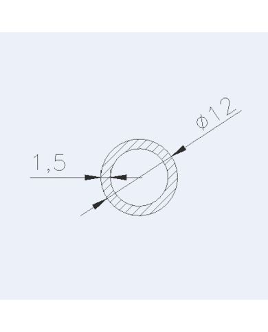 Tube inox 12 x 1.5 mm