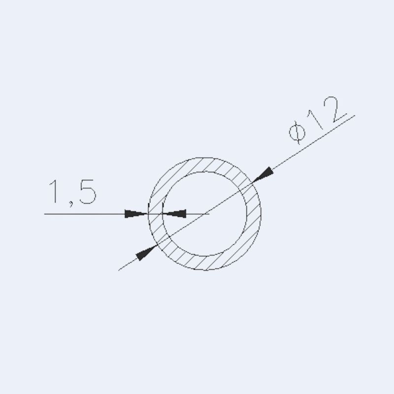 Tube inox 12 x 1.5 mm