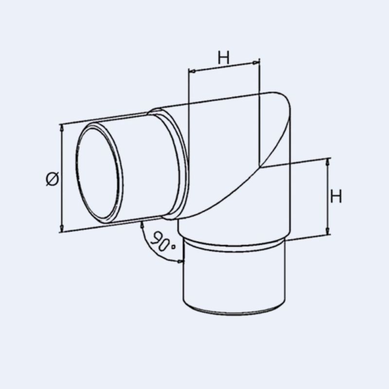 Raccord inox 90° angle vif