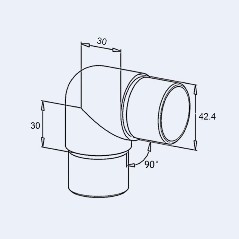 Raccord inox 90° petit rayon