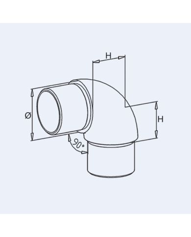 Raccord inox 90° grand rayon