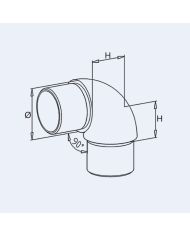 Raccord inox 90° grand rayon