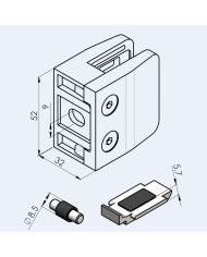 Pince à verre Inox P26 52x52mm