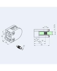 Pince à verre Zamac P20 40x50mm