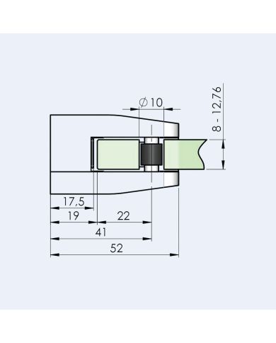 Pince à verre Zamac P26 52x52mm
