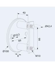 Platine latérale Inox 100mm