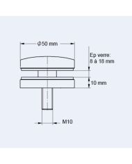 Entretoise inox fixe pour verre