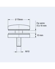 Entretoise inox fixe pour verre