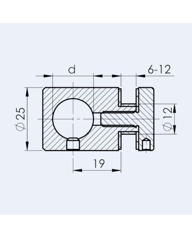 Adaptateur verre pour barre 12 mm