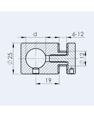 Adaptateur verre pour barre 12 mm