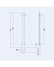 Poteau verre sans main courante - Pose latérale