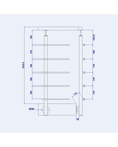 Poteau pour barres - Pose latérale