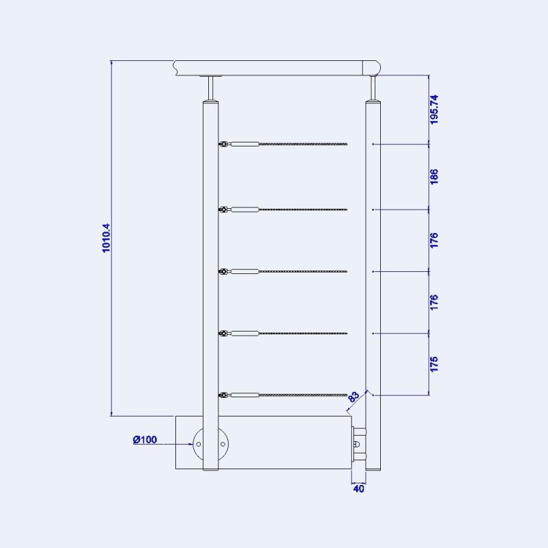 Poteau pour câbles - Pose latérale