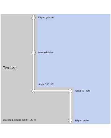 Poteau pour verre - Pose au sol