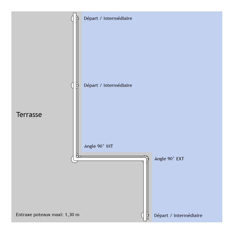 Poteau pour barres - Pose au sol