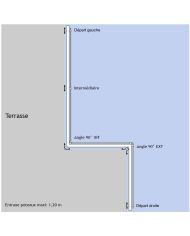 Poteau pour verre et barres - Pose latérale