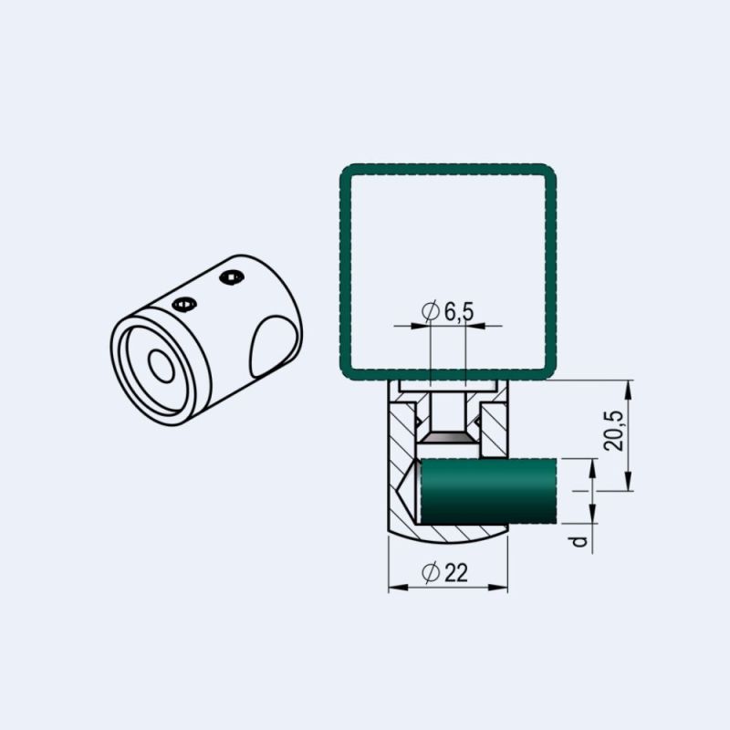 Support de sous-lisse borgne droite