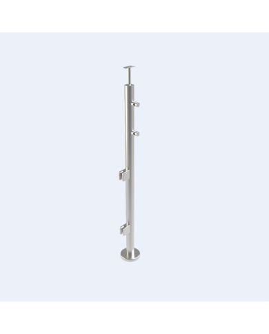 Poteau pour verre et barres - Pose au sol