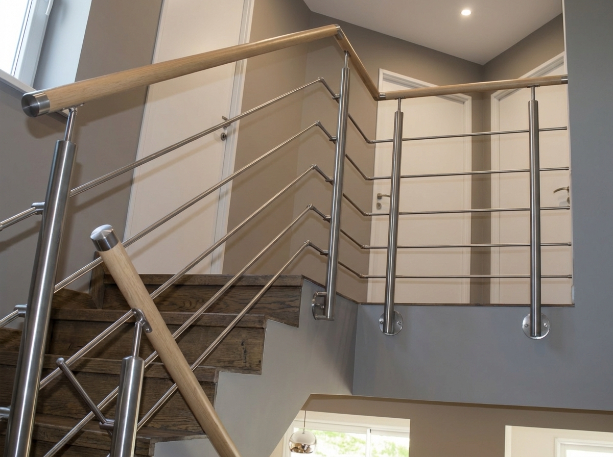 garde-corps inox pose à l'anglaise