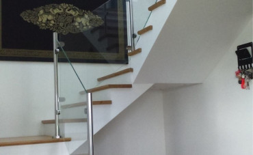 Garde-corps escalier verre et inox