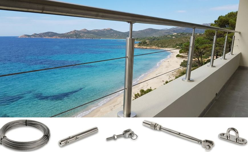 Câble et accessoires pour garde-corps inox